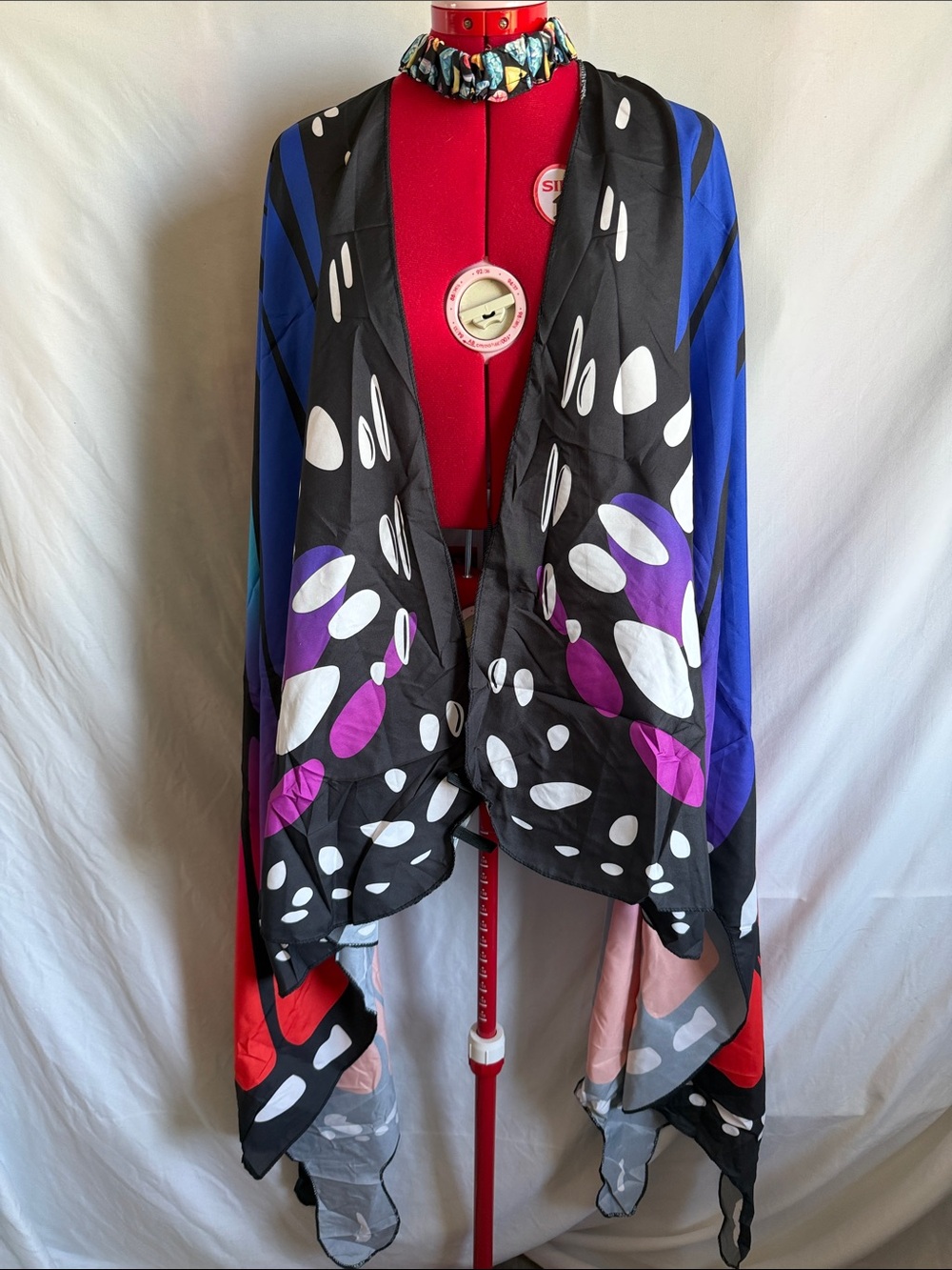 Multicolor Butterfly Wing Scarf